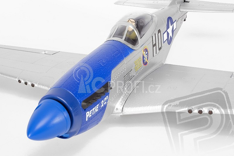 RC letadlo P-51 Mustang (Baby WB)  - mód 1 stříbrný