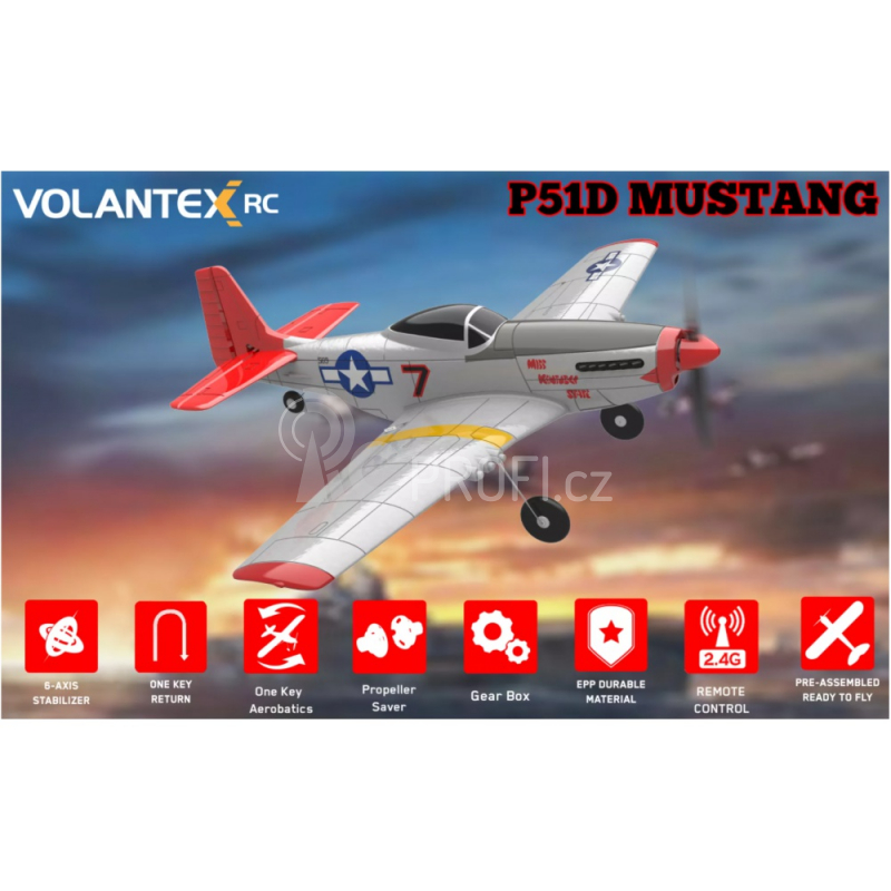 RC letadlo S-idee Volantex Mustang P51 RC Gilder