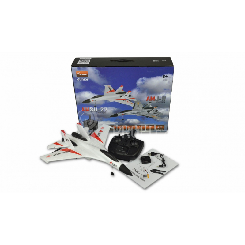 RC letadlo SU-27 6G Gyro RTF, bílá