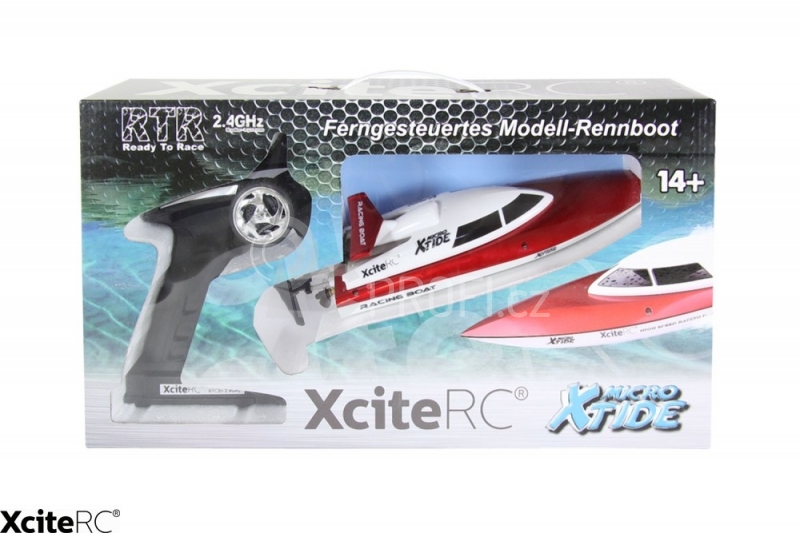 RC loď Xtide Micro, červenobílá
