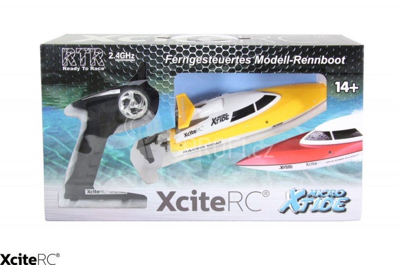 RC loď Xtide Micro, žlutobílá