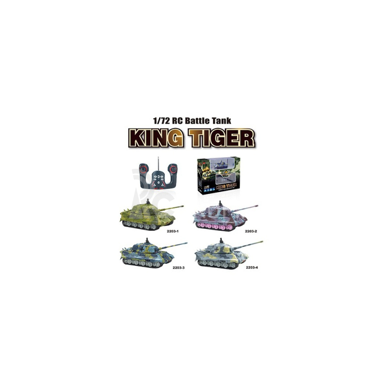 RC minitank King Tiger, zelená