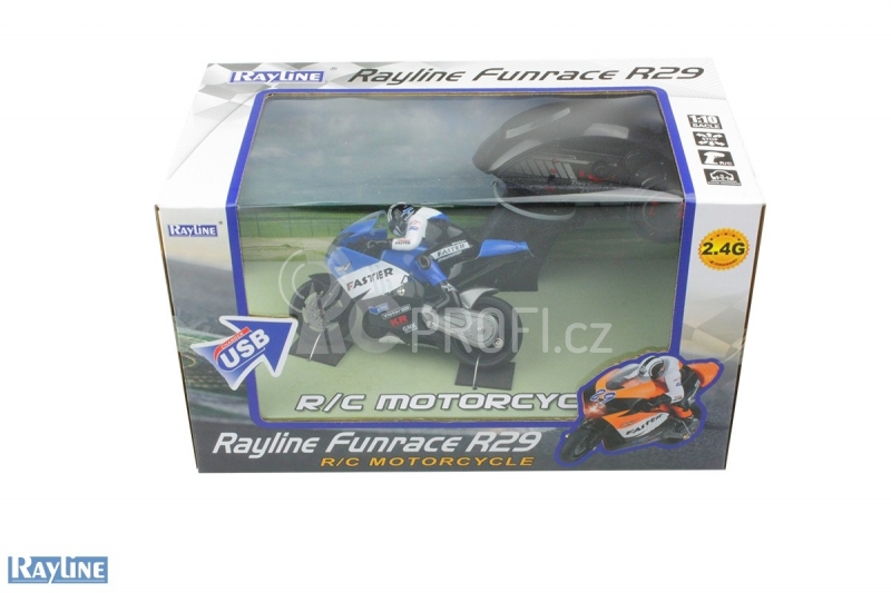 RC motorka R29 s gyroskopem, modrá