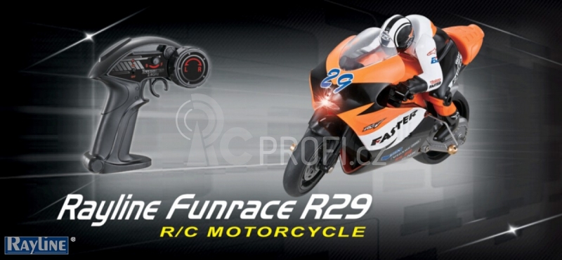 RC motorka R29 s gyroskopem, oranžová