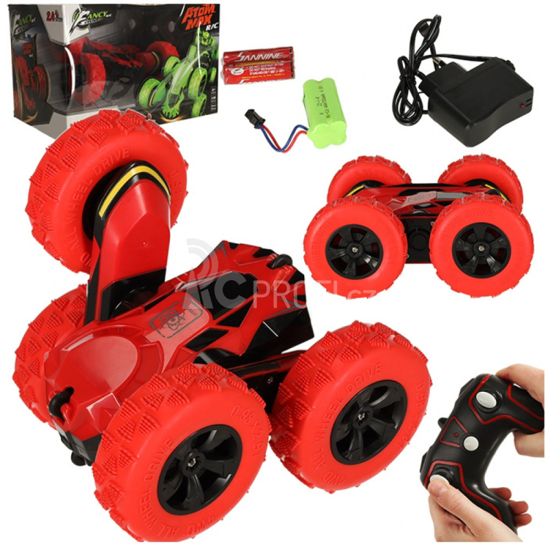 RC oboustranné auto Atom Max, červená