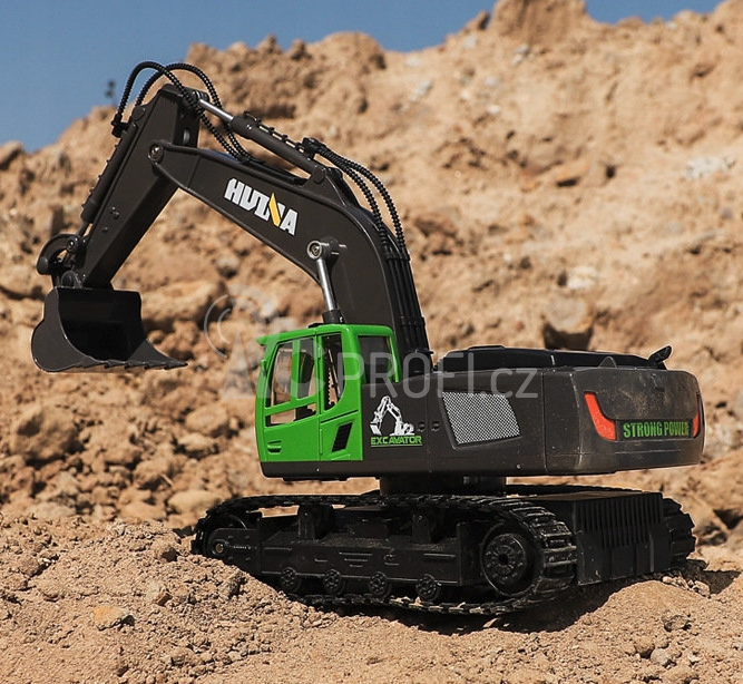 RC pásový bagr HN558 1:18 11CH, zelená