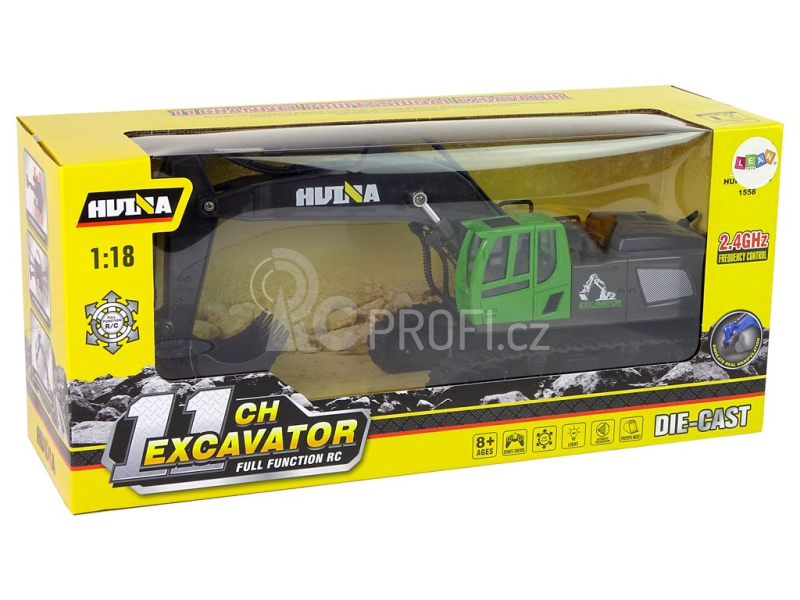 RC pásový bagr HN558 1:18 11CH, zelená