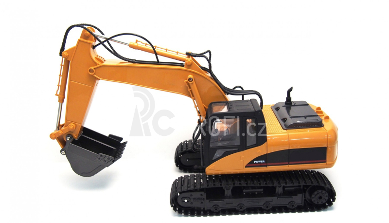 RC pásový bagr s kovovou lžící HN550 1:14 15CH + náhradní baterie