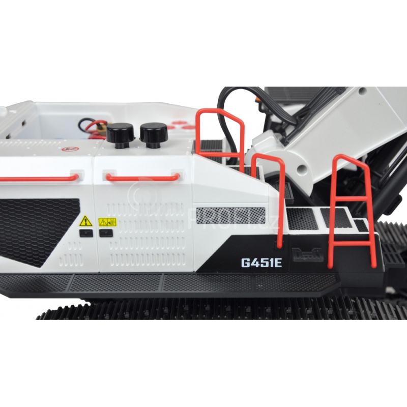 RC pásový polokovový bagr G451E, bílá