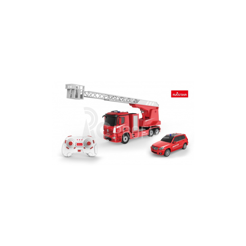 RC sada 2v1 hasičské vozy Mercedes-Benz 1:14 a 1:24