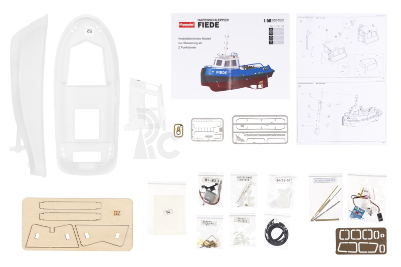 RC stavebnice Fiede přístavní remorkér 1:50 kit