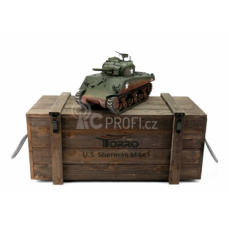 RC tank M4A3 Sherman 75mm 1:16 IR, zelená