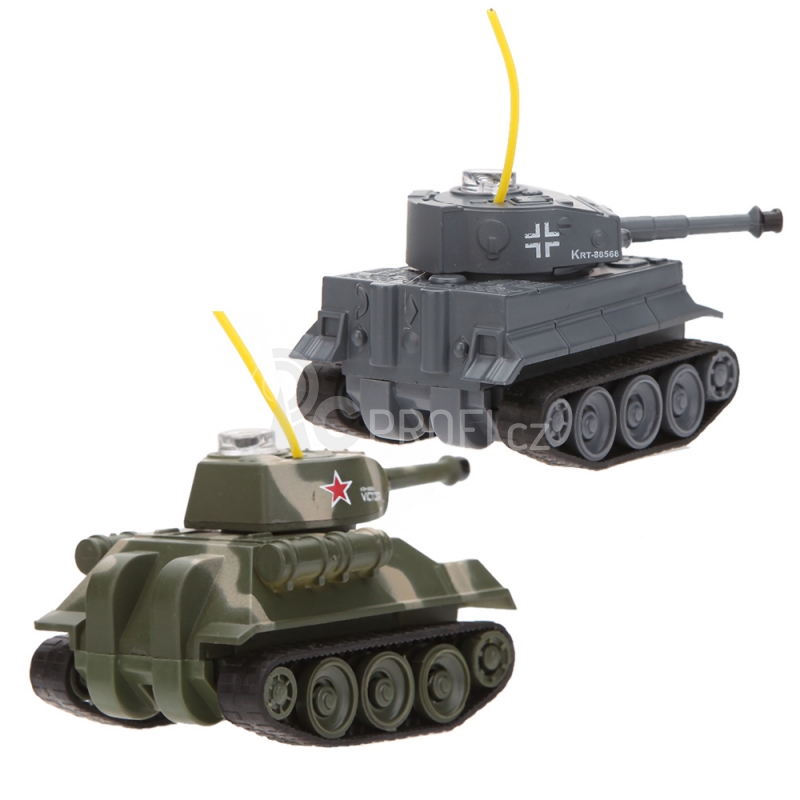 RC tanky mini bojující Tiger vs T-34