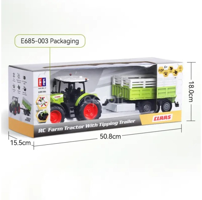 RC traktor Claas Arion 660 s vozem pro zvířata 1:24