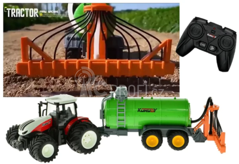 RC traktor Korody s kejdovou cisternou s hadicovým aplikátorem 1:24