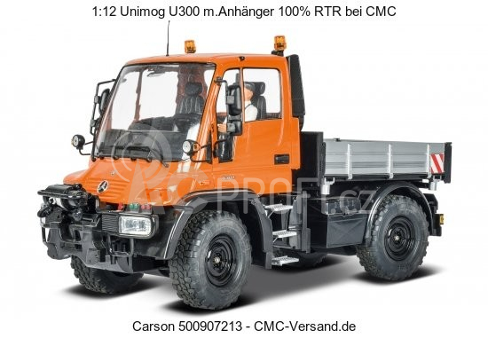 RC Unimog U300 s vozíkem, oranžová