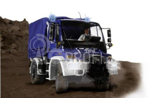 RC Unimog U300 THW s modrou plachtou