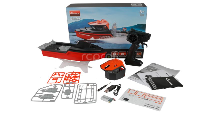 RC záchranný člun Snig brushless RTR, černočervená