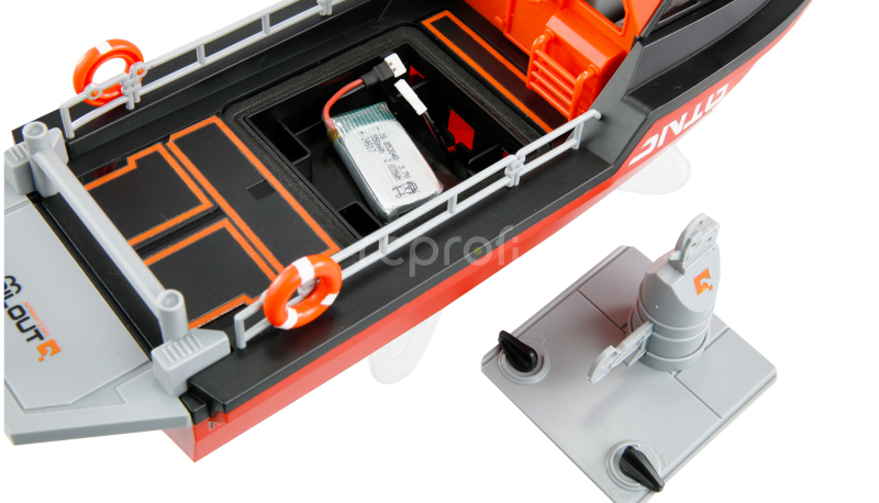 RC záchranný člun Snig brushless RTR, černočervená