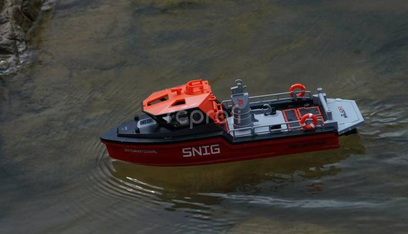 RC záchranný člun Snig brushless RTR, černočervená