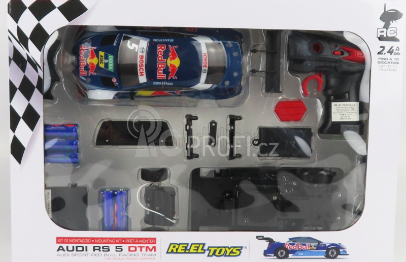Re-el toys Audi A5 Rs5 Team Audi Sport Abt Spotrsline Red Bull N 5 Season Dtm 2017 M.ekstrom 1:24 Modrá Bílá Červená