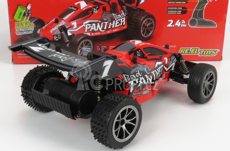 Re-el toys Buggy Bullet Bad Panter R/c N 7 Racing 2000 1:16 Red