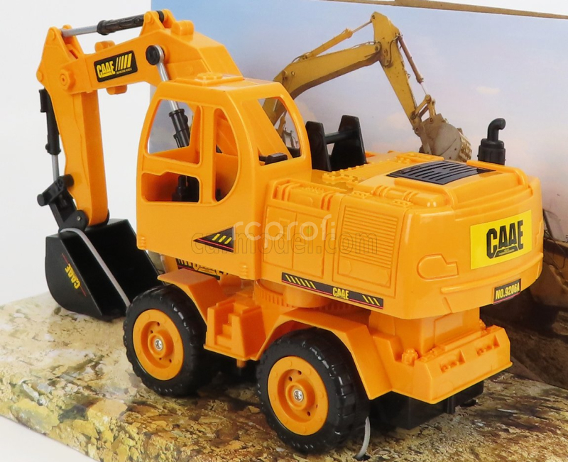 Re-el toys Case-ih Titan Escavatore Gommato - Tractor Excavator 1999 1:24 Žlutá Černá