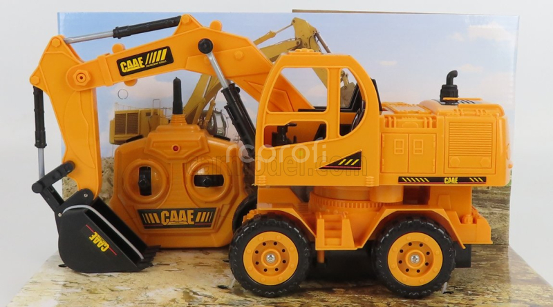 Re-el toys Case-ih Titan Escavatore Gommato - Tractor Excavator 1999 1:24 Žlutá Černá