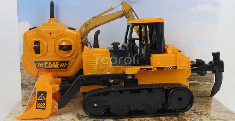 Re-el toys Case-ih Titan Ruspa Cingolata Tractor 2013 1:24 Žlutá Černá