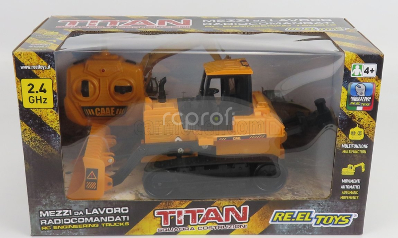 Re-el toys Case-ih Titan Ruspa Cingolata Tractor 2013 1:24 Žlutá Černá