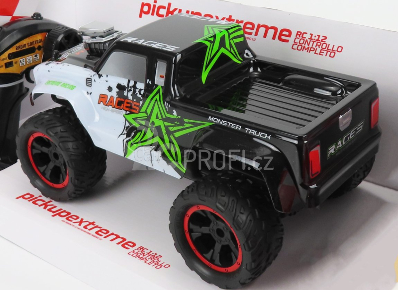Re-el toys Extreme X-team Pick-up Bigfoot Monster 4x4 Truck 2019 1:12 Bílá Zelená Černá