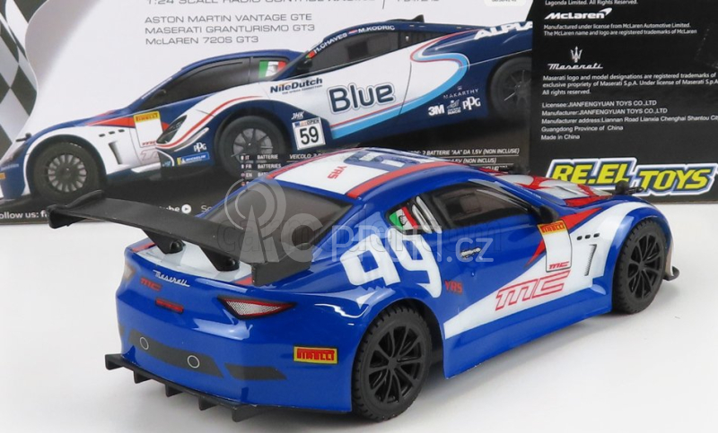 Re-el toys Maserati Granturismo Gt3 N 99 Racing 2015 1:24 Modrá Bílá