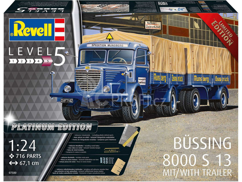 Revell Büssing 8000 S 13 s vlečkou Platinum Edition (1:24) (Giftset)