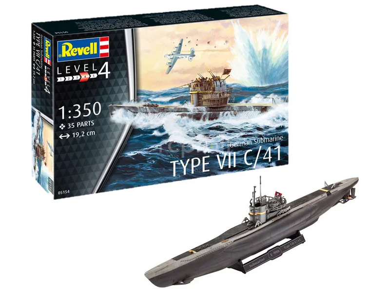 Revell German Submarine Type VII C/41 (1:350) (starter set)