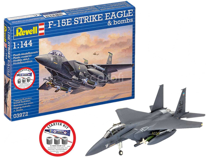 Revell McDonnell F-15E Strike Eagle & bombs (1:144) (Starter Kit)
