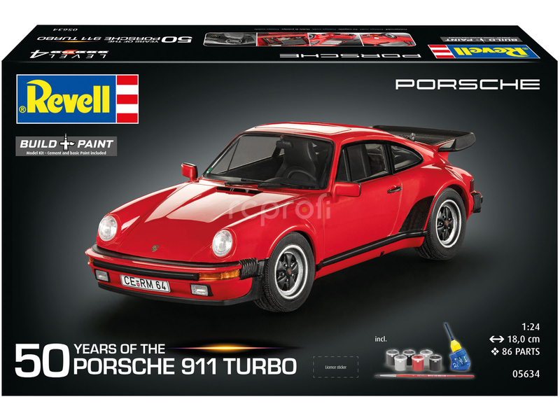 Revell Porsche 911 Turbo (50th Anniversary) (1:24) (Giftset)