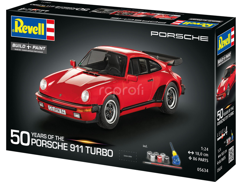 Revell Porsche 911 Turbo (50th Anniversary) (1:24) (Giftset)
