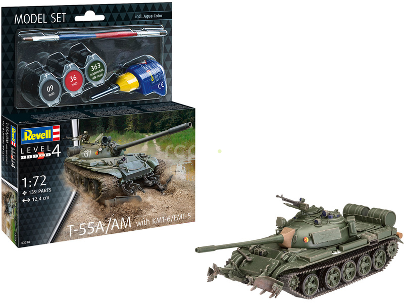 Revell T-55A/AM with KMT-6/EMT-5 Mine Plough (1:72) (sada)