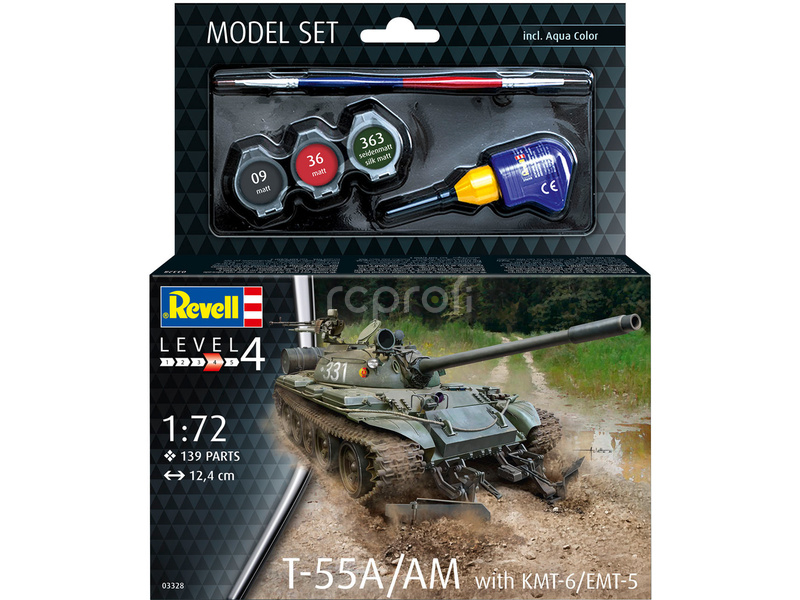 Revell T-55A/AM with KMT-6/EMT-5 Mine Plough (1:72) (sada)