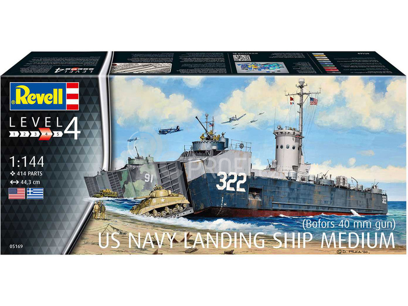 Revell US Navy Landing Ship Medium (Bofors 40 mm gun) (1:144)