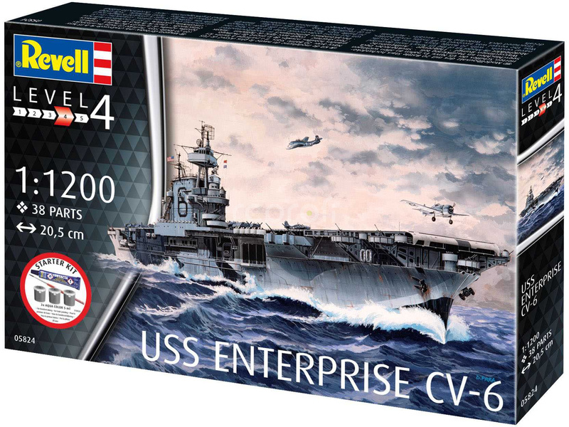 Revell USS Enterprise CV-6 (1:1200) (Starter Kit)