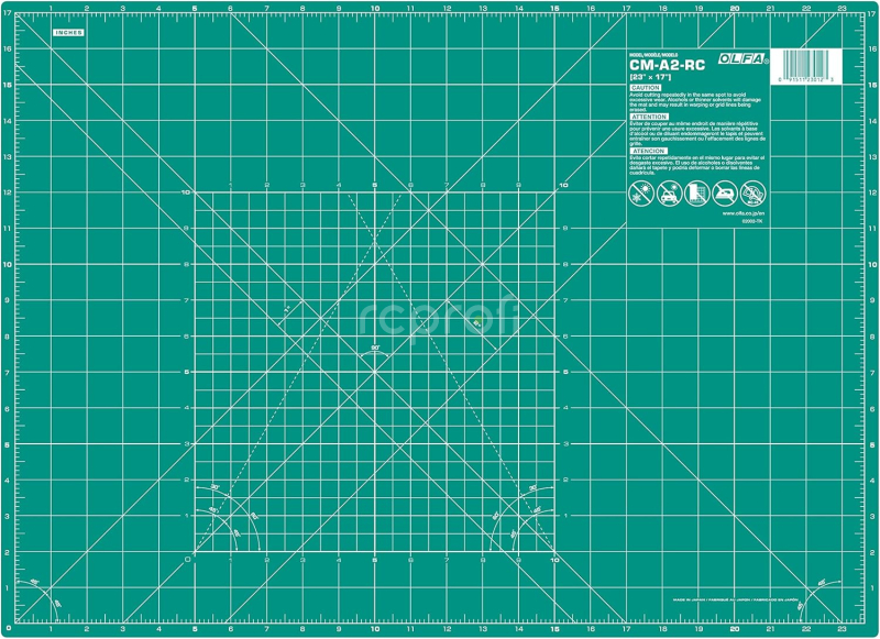 Řezací podložka zelená Olfa CM-A2 RC, 62x45cm, 2mm