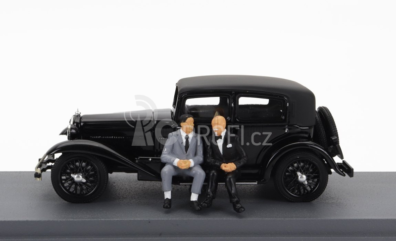 Rio-models Alfa romeo 1750 6c With Gabriele D'annunzio And Tazio Nuvolari Figures 1932 1:43 Black