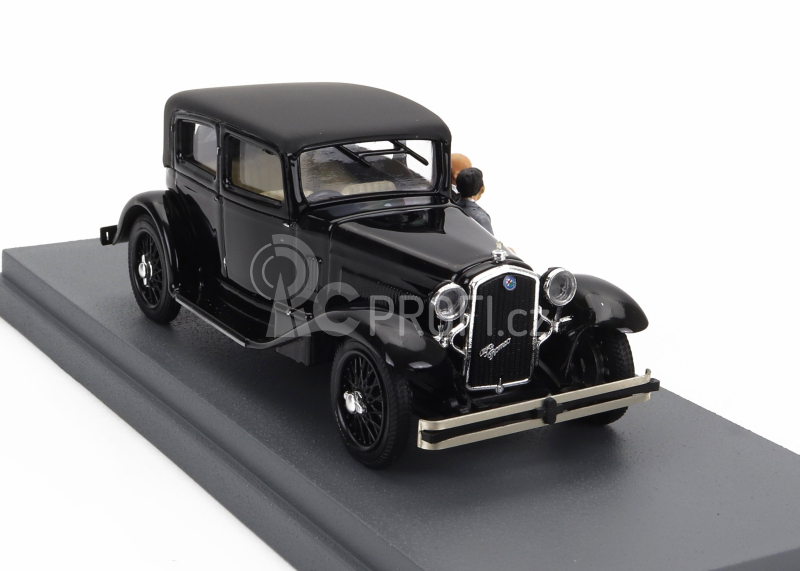Rio-models Alfa romeo 1750 6c With Gabriele D'annunzio And Tazio Nuvolari Figures 1932 1:43 Black
