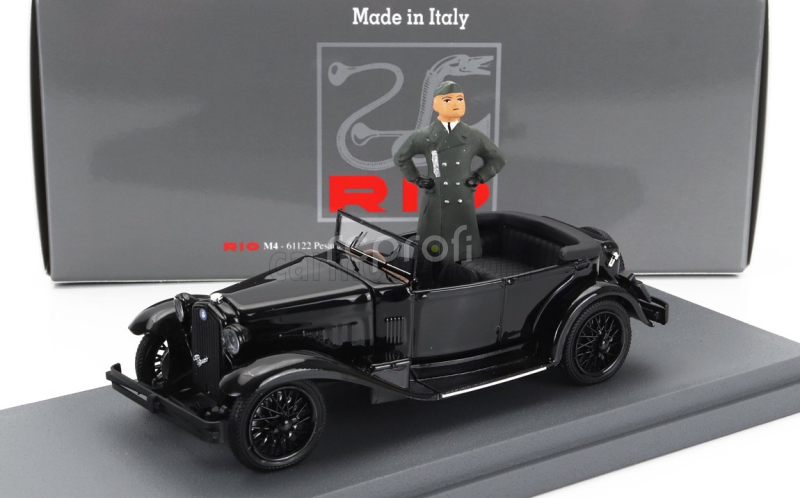 Rio-models Alfa romeo 1750 Torpedo Spider Milano 1944 With Benito Mussolini Figure 1:43 Black