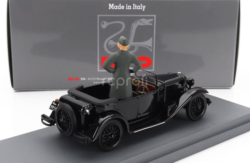 Rio-models Alfa romeo 1750 Torpedo Spider Milano 1944 With Benito Mussolini Figure 1:43 Black