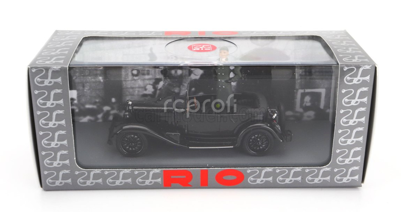 Rio-models Alfa romeo 1750 Torpedo Spider Milano 1944 With Benito Mussolini Figure 1:43 Black