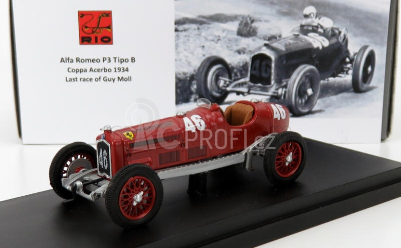 Rio-models Alfa romeo F1  P3 Tipo B N 46 Coppa Acerbo 1934 Guy Moll 1:43 Red