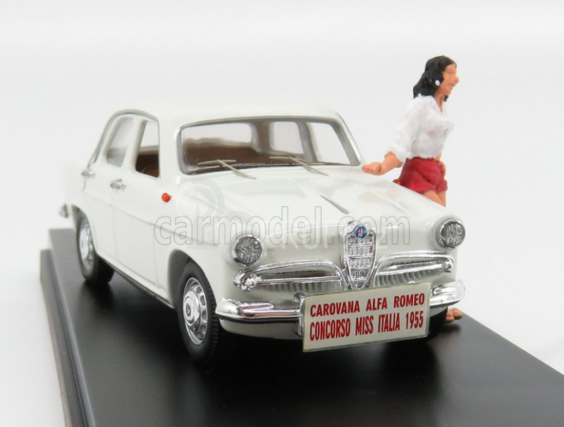 Rio-models Alfa romeo Giulietta Concorso Miss Italia 1955 With Figure 1:43 Bílá