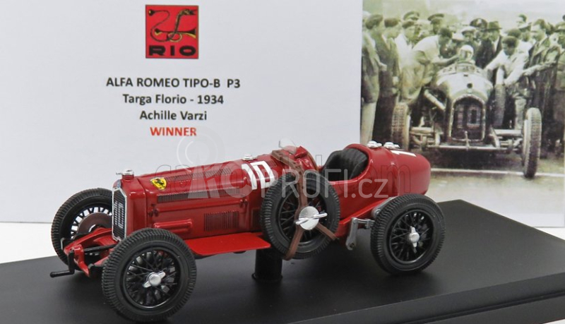 Rio-models Alfa romeo P3 N 10 Winner Targa Florio 1934 A.varzi 1:43 Red